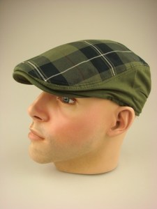 flat cap groen met grote ruit