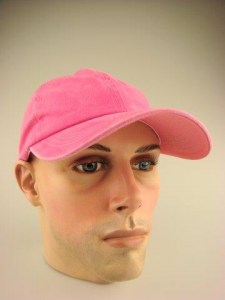 Heren stone washed katoenen cap roze